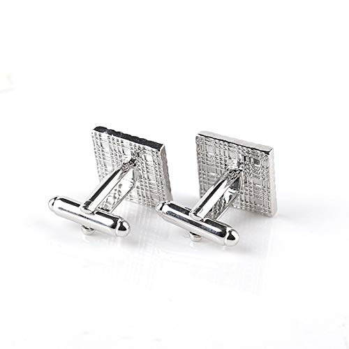 Daesar Mancuernillas para Camisa Hombre Relámpago Plateadas Negras miniatura 6
