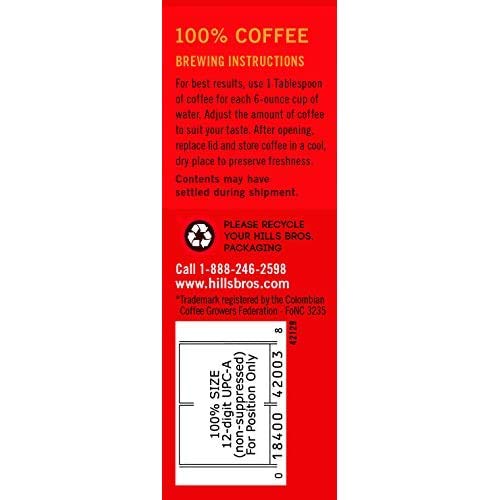 Hills Bros 100% Colombian Ground Coffee, Dark Roast, 24 Oz Can - Arabica Coffee Beans, Dark, Full-Bodied, Smooth Coffee #TOP5