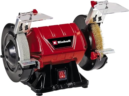 Einhell Touret à meuler TC-BG 150 B (350 W max, meule de Ø 150 mm, pare-étincelles, pour corrections de forme et affûtages, vendu avec meule gr. 36 et disque-brosse)