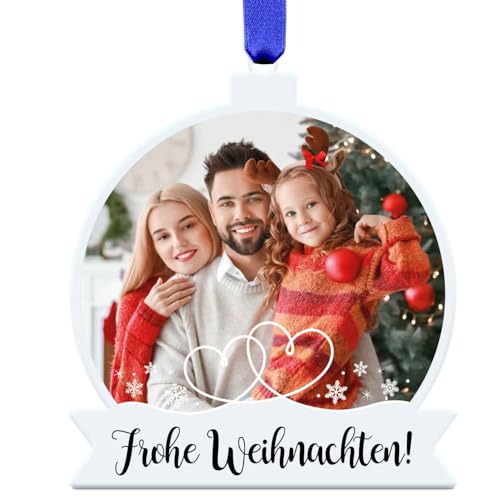 GRAVURZEILE Christbaumschmuck aus Acryl - Foto Herzen - Personalisiert...