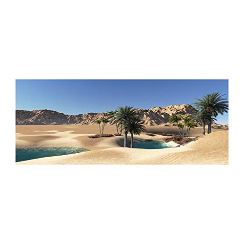 Dosseret en verre Tulup paysage oasis beige fond de hotte pour cuisine familiale