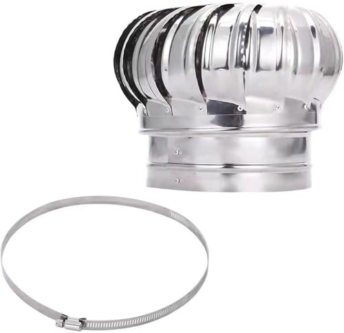 Zanotva Campana extractora de Acero Inoxidable, Campana extractora de Chimenea, Campana extractora Anti-Corrientes descendentes con ventilación de Tapa giratoria(150mm/5.9Inch)