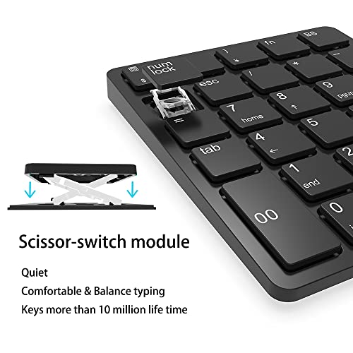 Wireless Number Pads, Numeric Keypad Numpad 26 Keys Portable 2.4 Ghz Financial Accounting Number Keyboard Extensions 10 Key For Laptop, Pc, Desktop, Surface Pro, Notebook (Black) #TOP1