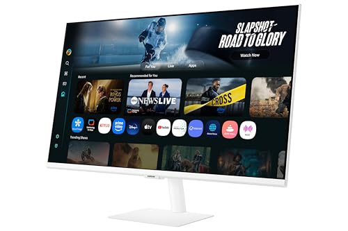 Image of Samsung 32 inch (80 cm) 4K M7 Vision AI Smart Monitor|UHD 3840 x 2160|Smart TV Experience with AI|Type-C|Apple AirPlay|Gaming Bar|Remote|Speakers|Wi-Fi|Bluetooth|AI Picture & Sound|LS32FM701UWXXL|White