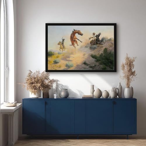 Impression sur toile WCYB Jerked Down œuvre western Charlie Dye avec cadre - 4