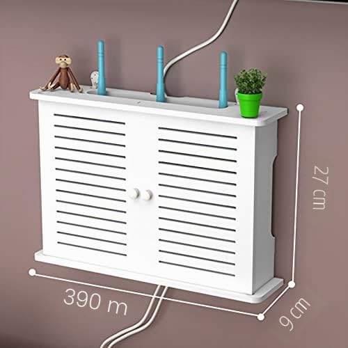 Cajas de almacenamiento inalámbricas router Wifi Caja de Cable más alambre colgante en la pared Estante tablero enchufe de la sola puerta