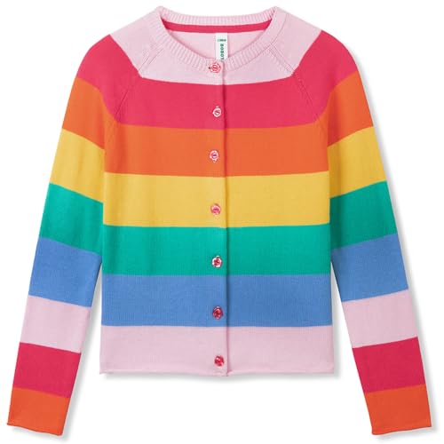 BOBOYOYO Girls Cute Cardigan 100% Cotton Rainbow Kids Cardigan