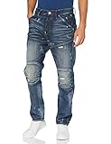 Knopfverschluss G-STAR RAW Mens 5620 3D Original Relaxed Tapered Jeans, Antic Faded Tarnish Blue Destroyed B988-B992, 30W / 34L