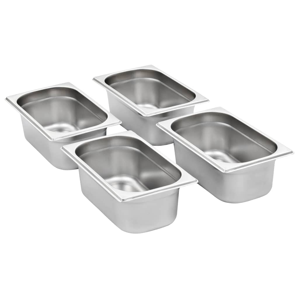 Pojemnik gastronomiczny, zestaw 8 sztuk, GN 1/4, 100 mm, stal nierdzewna, możliwość układania w stos, profesjonalny pojemnik gastronomiczny do kuchni Bain-Marie Chafing-Dish
