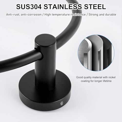 image for SetSail Bathroom Hardware Set, Matte Black 304 Stainless Steel Bathroo