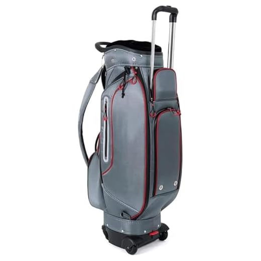 PP-Vic Padded Golf Bag with Wheels, 6-Way Organization, Adjustable Padded Shoulder Strap Handle, 9 Zippered Pockets And A Bag Cover To Protect Your Clubs, Perfect for The Driving Range,Gray