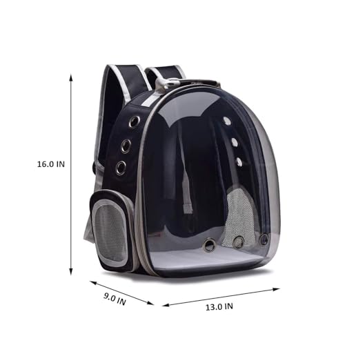 Image of Transparent Pet Carrier Backpack |Airline-Approved & Comfortable |Designed with Breathable Mesh |Durable and Water-Resistant | for Cats (31.8L x 25.4W x 41.9H Centimeters)