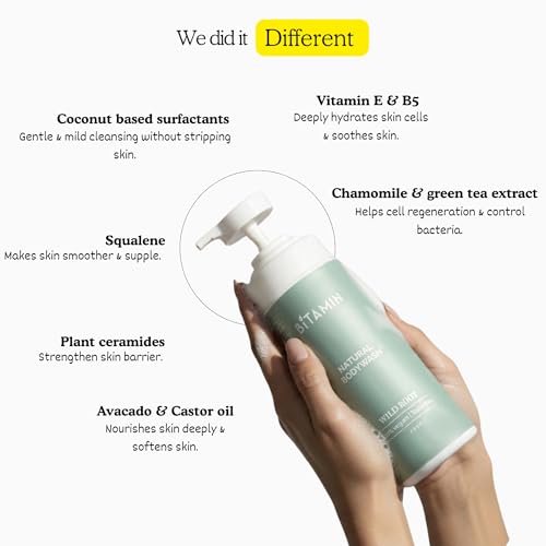 Image of Bitamin Natural Body Wash 400ml with Underarm deodorant 30g Combo | 100% Vegan, Toxin Free Bath & Body Care | LongLasting Odour Control | Refreshing Herbal Fragrance | Wild Root (pack 2)