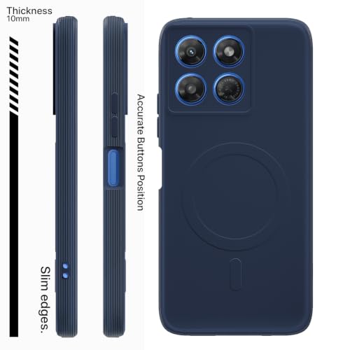 Image of Pikkme Back Cover for Motorola Moto G37 5G Soft Matte Silicone Mag-Safe Design (Mag-Safe Not Support) Camera Protection | Slim Fit Bumper Cover (Blue)