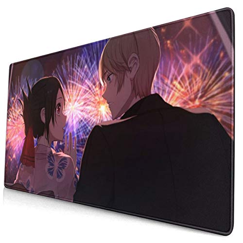 3D Printing Kaguya-Sama Love is War Miyuki Anime Mouse Pad with Stitched Edges,Premium-Textured Thick Gaming Mouse pad,Non-Slip Rubber Base Large Mouse pad for Laptop,Pc, Learning,15.8x29.5 in
