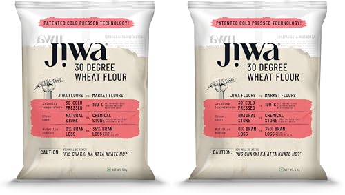 Image of Jiwa 30 Degree Wheat Flour /Atta | Patented Cold Pressed Flour | Slow Ground | Puffed Soft Rotis | Natural Chakki Atta | 0% Maida | 0% Bran Loss | 5 Kg (Pack of 2)