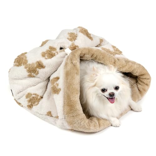 ペットパラダイス 犬 ベッド 冬用 寝具 クッション くまちゃん 織り柄 ボア 筒型 寝袋 (35×50cm) 遠赤外線 ブラウン ペットベッド ペットソファー ペットクッション 洗える 遠赤 あったか ペット 冬 かわいい おしゃれ 可愛い 【国内直営店