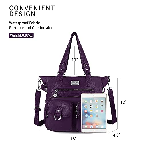 Image of Angelkiss Purses Handbags for Women PU Tote Satchel Bags for Women Pockets Shoulder Bags | PU