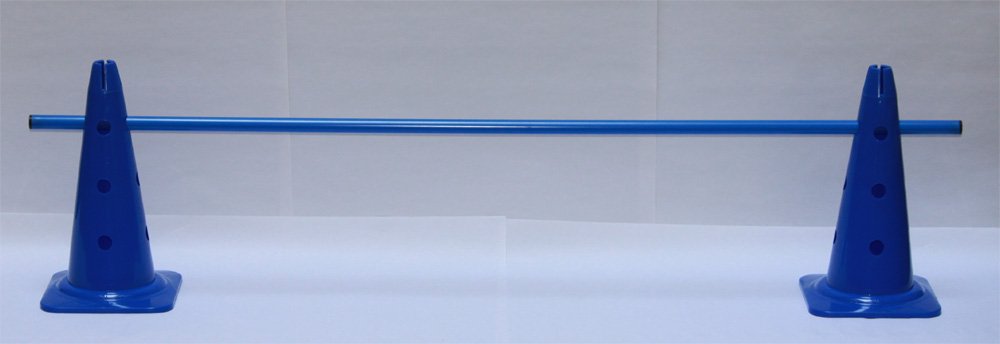 Kit de haie 12 pièces Lot de 4: 8 Cônes 40 cm, 4 Jalons 160 cm - Bleu, Rouge, Vert, Jaune