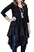 Wearlove Womens Asymmetrical Big Hem Causal Long Sleeve Tunic T-shirt Dress Black XL