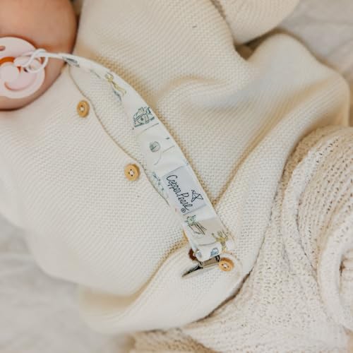 Image of Copper Pearl 3-Pack Pacifier Holders: Premium Knit Binky Clips for Baby Girls and Boys - Stylish Stainless Steel Design for Secure No-Drop Attachment - Tatooine