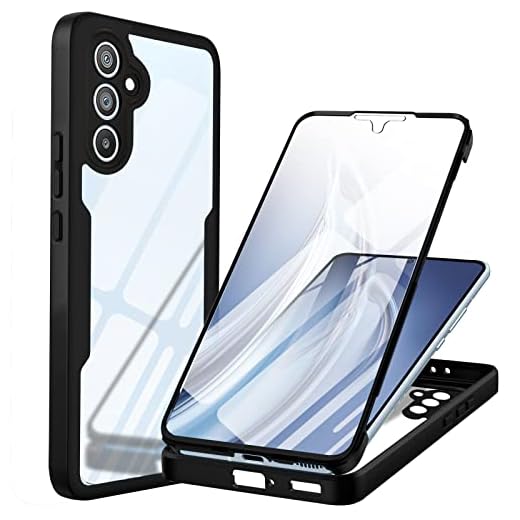 Funda para Samsung Galaxy A54 5G Carcasa Antigolpes 360 Grados Protección con Protector de Pantalla Integrado Robusto Doble Cara Ultrafina Transparente Bumper Case Carcasa para Samsung A54 5G - Negro