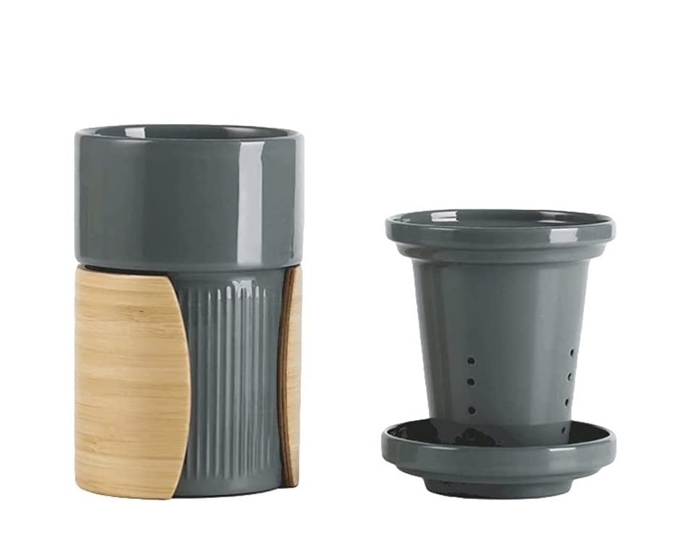 FiliżAnki Kubek PodróżNy Kreatywny Ceramiczny Zestaw Kubków Do Herbaty Z Filtrem I Pokrywką, Izolowany Poręczny Kubek Klasyczny Kubek Do Zimnych/gorących Napojów-350 ML Kawa Kubek Kubek (Blue : V)