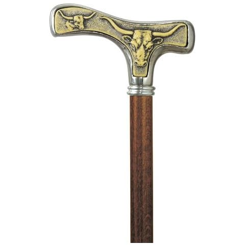 Texas Longhorn Walking Cane imported from Italy made with silver and ivory faux. by King Products Cover
