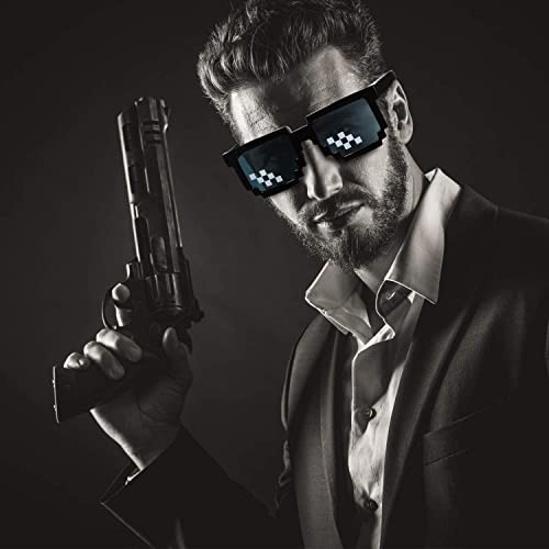 PIQIUQIU Party zonnebril mozaïek bril plezier grappige leuke bril - Image 8