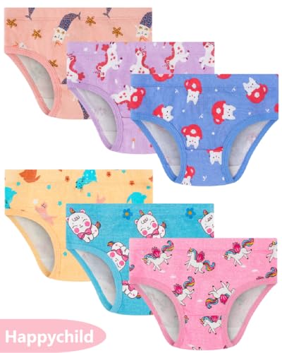 Happychild Underwear,Soft Cotton Tagless Panties for Toddlers 3d-9 Pink2