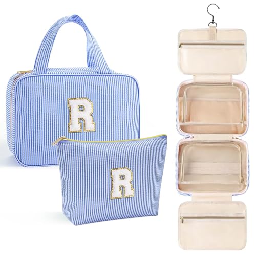 YOOLIFE Hanging Toiletry Bag for Women - Initial Travel Toiletry Bag, Large Capacity Personalized Toiletry Bag for Traveling Women, Travel Essentials Travel Toiletry Bag, Travel Gifts for Women