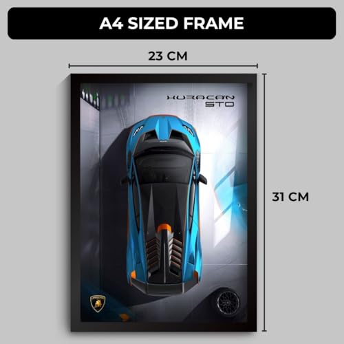 Image of Funk You Store Lamborghini Huracan Poster | Framed Lamborghini A4 Sized (31 x 23 cm) | Car Posters for Wall, Gift for Boys, Supercar Frames | Car Poster for Wall, Bedroom, Hostel, Study Room