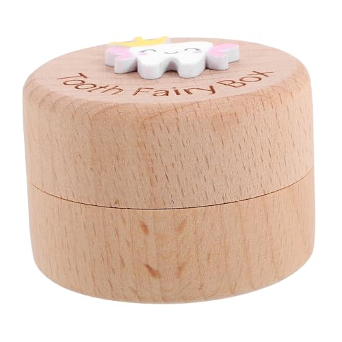 Happyyami Baby Teeth Organizer Boys and Girls Souvenir Teeth Case Wooden Fetal Hair Box and Stylish Storage