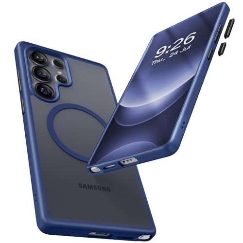 Maledan Shockproof Slim Case Designed for Galaxy S25 Ultra Case [Military-Grade Defense] [Fast Wireless Charging] - Magnetic Case for Samsung Galaxy S25 Ultra Accessories, Navy Blue