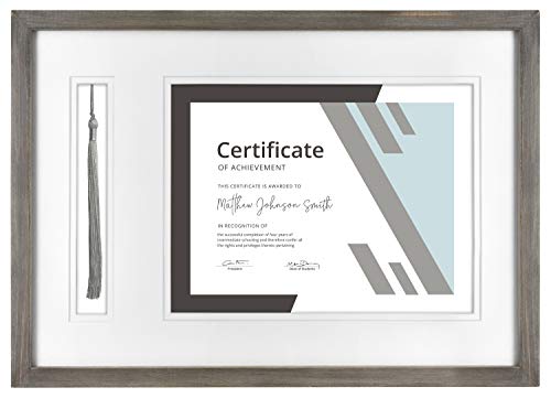 Image of MCS, Gray Graduation Diploma and Tassel Frame, 18.25x13 Inch Overall Size (65905)