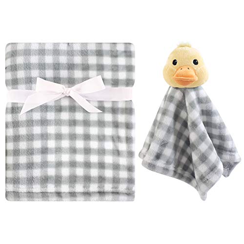 Image of Hudson Baby Unisex Baby Plush Blanket with Security Blanket, Duck, One Size