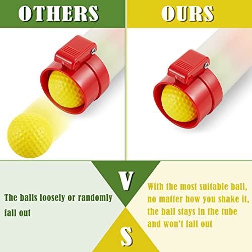 Honoson Practice Golf Balls And Golf Ball Retriever 2 Portable Golf Ball Picker Shag Tube With 42 Foam Golf Practice Balls Plastic Golf Shag Tube For Men Women Kids Golf Party Favors Supplies #TOP3