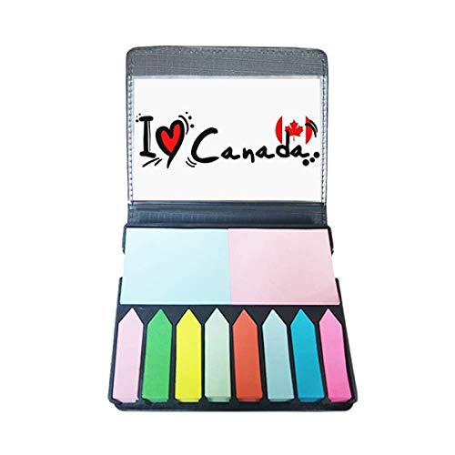 Notes autocollantes I Love Canada page marker box repositionnable