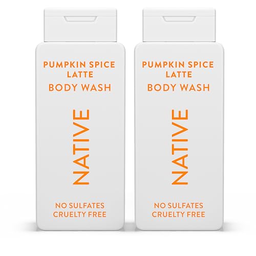 Native Body Wash with Naturally Derived Ingredients - Pumpkin Spice Latte - For Women & Men, Sulfate, Paraben, & Dye Free Leaving Skin Soft and Hydrating | Fall Seasonal Scent Bundle, 18 oz - 2 Pk
