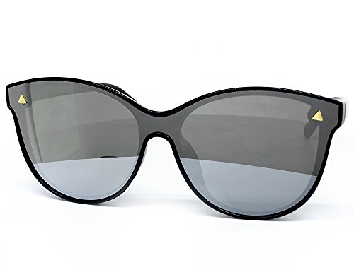 7123 Oversize Wraparound Semi-Rimless Shield Lens Womens Mens Sunglasses (Semi-Rimless, SILVER)3