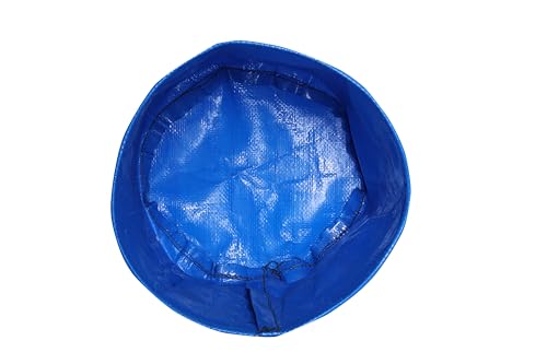 Image of Bio Blooms Round HDPE Plant Grow Bag for Terrace & Kitchen Gardening | Pack of 5 | 9x12 | 350 GSM Heavy Duty Outdoor Grow Bag | Durable Planter for Vegetables, Flowers & Plants | Blue