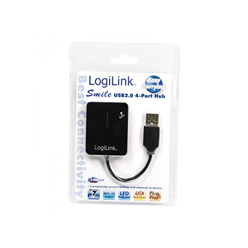 LogiLink USB 2.0 4-Port Hub perno e concentratore 480 Mbit/s Nero - Hub USB - Immagine 1