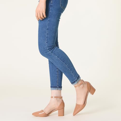 Allegra K Women's Pump Pointed Closed Toe Low Chunky Heels Pumps4