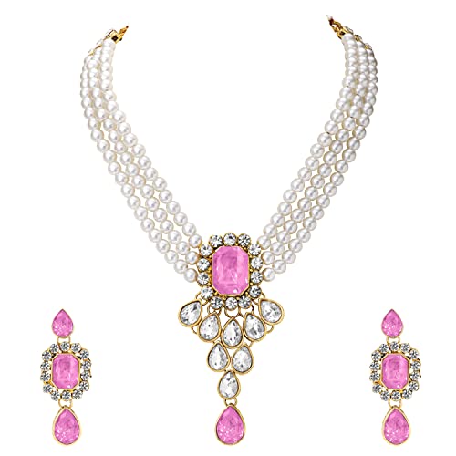 Image of Peora Crystal Faux Pearl Jewellery Gift Set for Women