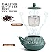 Sotya Cast Iron Teapot, 40oz/1200ml Japanese Tetsubin Tea Pot with Infuser for Loose Leaf and Tea Bags, Tea Kettle Coated with Enameled Interior for Stove Top, Dark Green