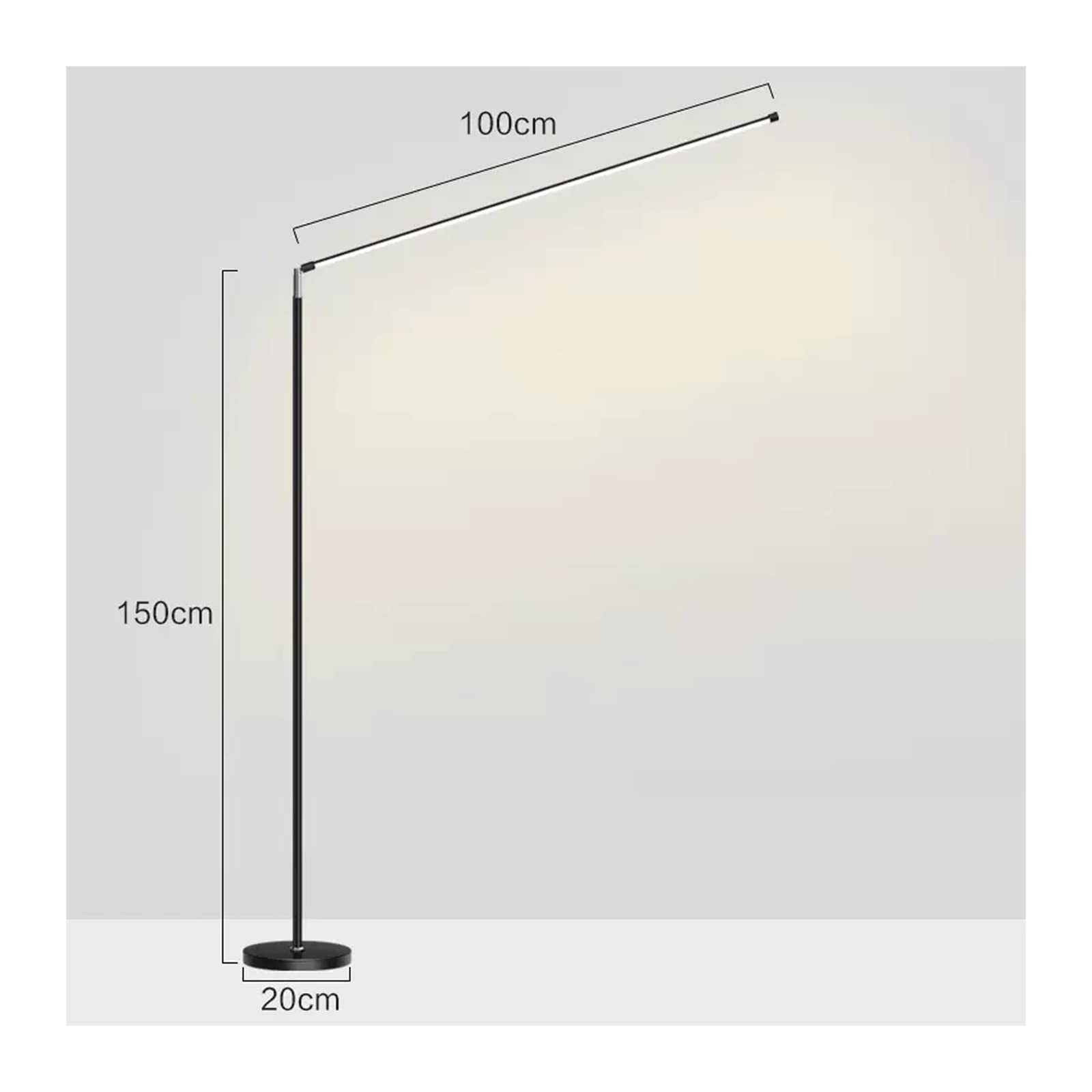 lampa podłogowa Lampa podłogowa LED Super jasny salon Sypialnia Lampka nocna stojąca na biurko Lampka podłogowa do czytania Biała czarna lampa podłogowa (bez źródła światła) do salonu(Czarny,150cm*100