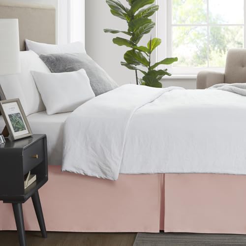 Image of Nestl Peach Beige Twin XL Bed Skirt - Twin XL Size Bed Skirt 14 Inch Drop - Brushed Microfiber Bed Skirts - Hotel Quality Pleated Bed Skirt - Shrinkage & Fade Resistant