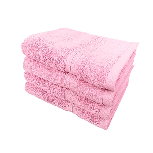Bht Towels - 100% Cotton Thick & Large 600 Gsm Hand Towel - Genuine Ringspun, Luxury Hotel & Spa Quality (Set Of 4 Hand Towels, Light Pink) #TOP2