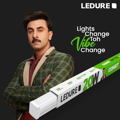 Image of LEDURE Flash Comet 20W LED Batten 4 Feet | Pack of 20 | Tiranga Decorative Tubelight for Independence Day & Republic Day Decorations, Home, Shop, Office & Event Lighting