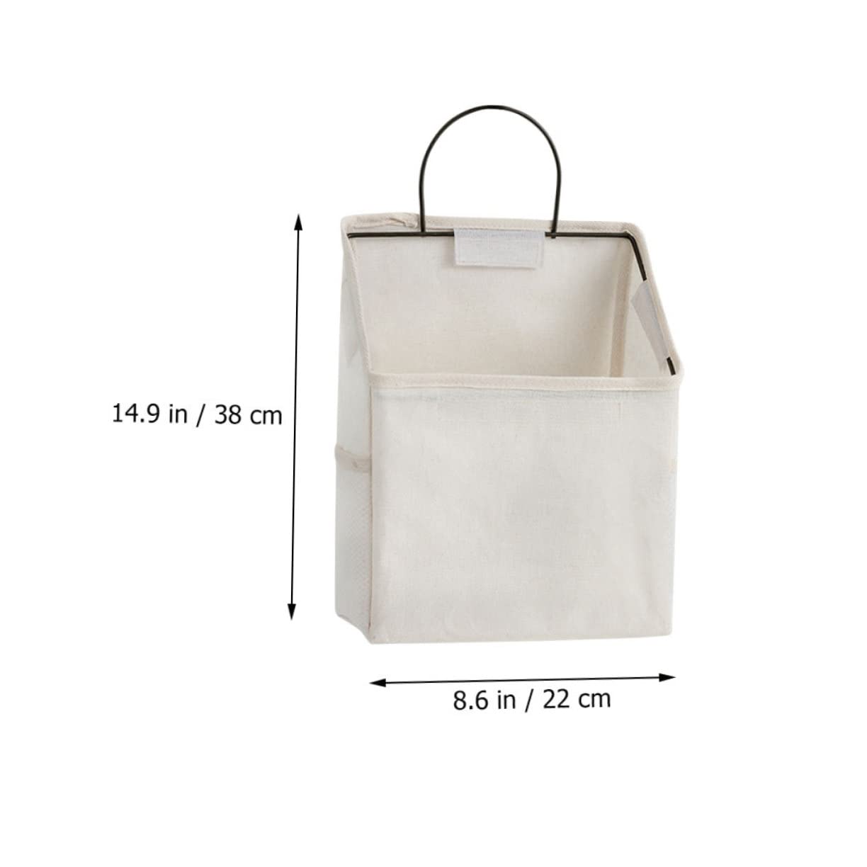Borsa Organizer da Appendere per Porta Bianca 2 Pezzi | Tessuto di Cotone , Tasche Laterali e Scomparto Principale Ampio , Uso Domestico per Posta e Gioielli